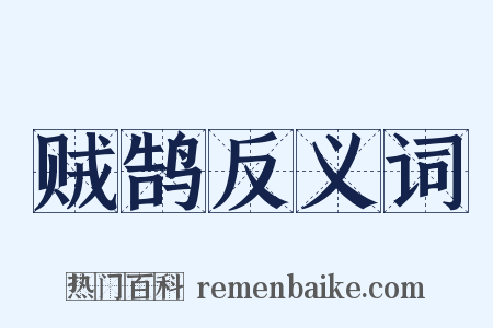 贼鹄反义词是什么意思的图片